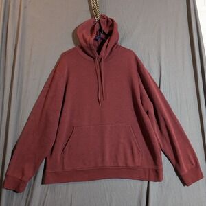 Athletic Works Mens Burgundy Pullover Hoodie Fleece Lined 2XL